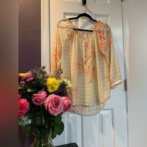LC Lauren Conrad Sheer Peasant Blouse